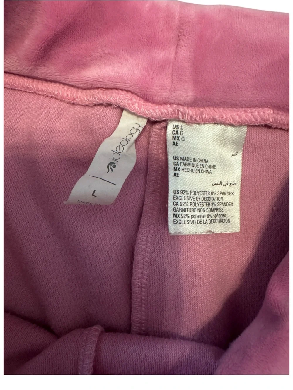 Ideology Pink Velour 'Fearless' Hoodie & Jogger  Set   girls Large